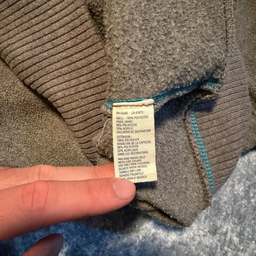 American Eagle Womens Hoodie XL Gray Sherpa Lined Full‎ Zip Fleece